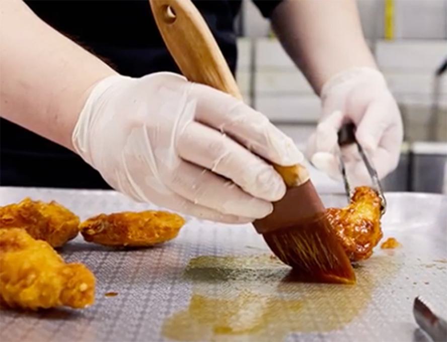 Tru our Hand brushed chicken today